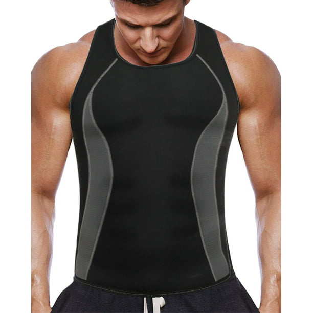 L/XL Sweat Sauna Suits Weight Loss Body Shaper Tank Top Vest Workout Quick Dry Shapewear Sauna Vest for Men 